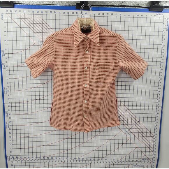 Pendleton Vintage 60s Wool Red Gingham heritage style Short Sleeve Blouse Top - Picture 5 of 12